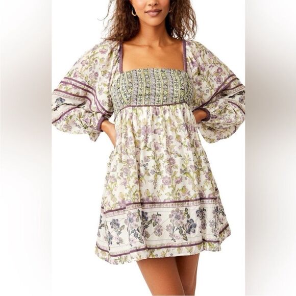 Free People Endless Afternoon Dress Floral Bohemian Babydoll Coquette Romantic - Picture 1 of 15